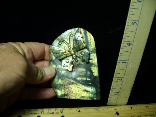 Butterfly Carving in  Labradorite  (052520e)