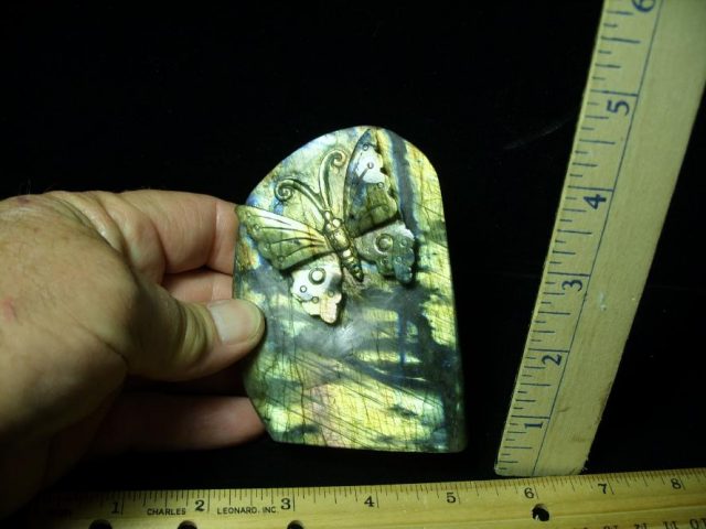 Butterfly Carving in  Labradorite  (052520e) - Image 2