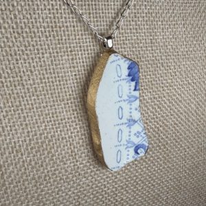 Ballast Pottery Shard Pendant with Gilded Edges, Style E