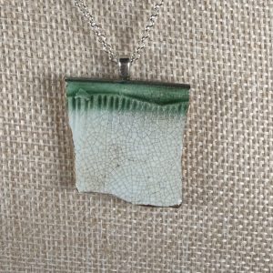 Ballast Pottery Shard Pendant with Gilded Edges, Style F