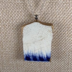 Ballast Pottery Shard Pendant with Gilded Edges, Style J