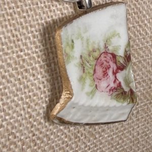 Ballast Pottery Shard Pendant with Gilded Edges, Style C